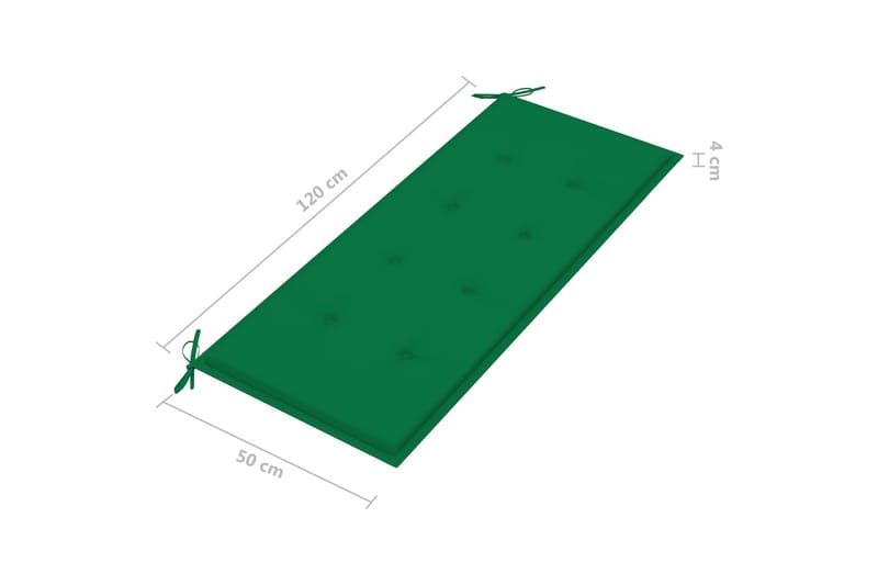 Hopfällbar Trädgårdsbänk med dyna 118 cm bambu - Grön - Utemöbler - Utesoffor & bänkar - Trädgårdssoffa
