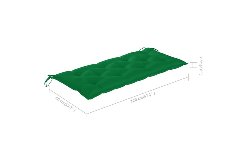 Hopfällbar Trädgårdsbänk med dyna 118 cm bambu - Grön - Utemöbler - Utesoffor & bänkar - Trädgårdssoffa