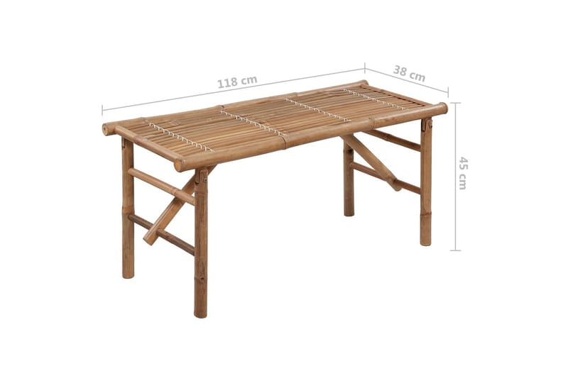 Hopfällbar Trädgårdsbänk med dyna 118 cm bambu - Grön - Utemöbler - Utesoffor & bänkar - Trädgårdssoffa