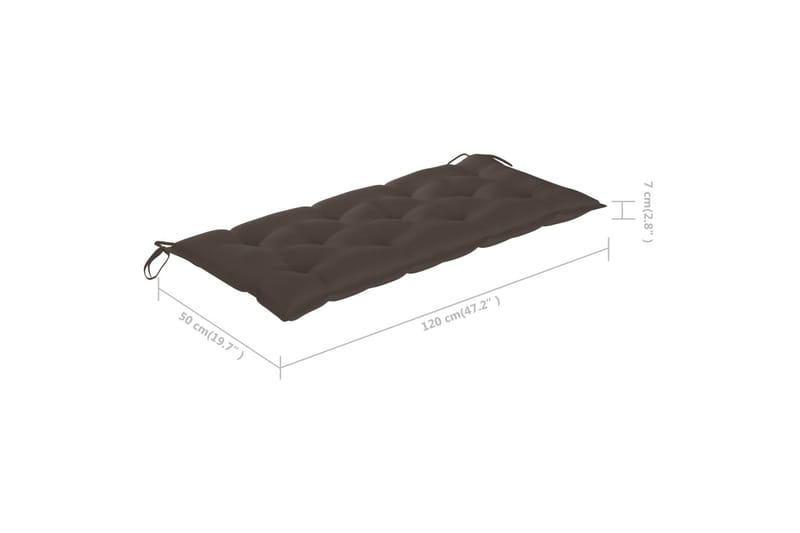 Hopfällbar Trädgårdsbänk med dyna 118 cm bambu - Taupe - Utemöbler - Utesoffor & bänkar - Trädgårdssoffa