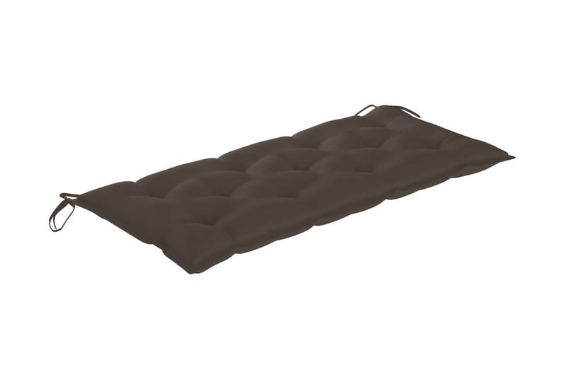 Hopfällbar Trädgårdsbänk med dyna 118 cm bambu - Taupe - Utemöbler - Utesoffor & bänkar - Trädgårdssoffa