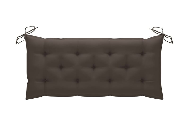 Hopfällbar Trädgårdsbänk med dyna 118 cm bambu - Taupe - Utemöbler - Utesoffor & bänkar - Trädgårdssoffa
