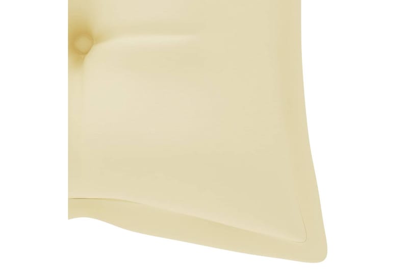 Hopfällbar Trädgårdsbänk med dyna 118 cm bambu - Vit - Utemöbler - Utesoffor & bänkar - Trädgårdssoffa