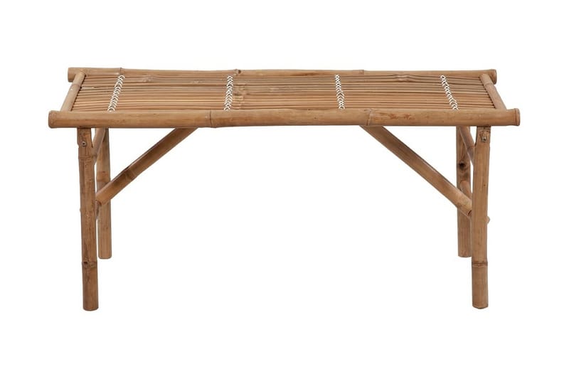 Hopfällbar Trädgårdsbänk med dyna 118 cm bambu - Vit - Utemöbler - Utesoffor & bänkar - Trädgårdssoffa