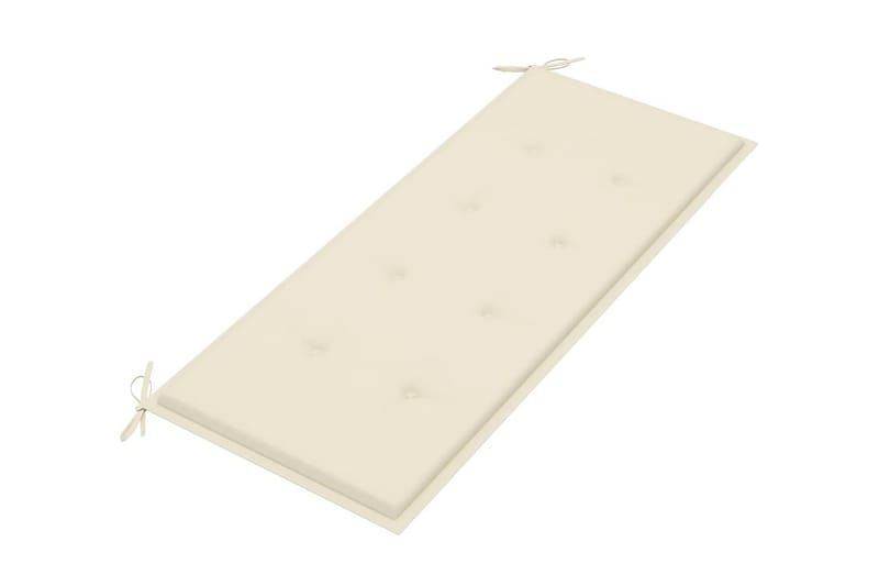 Hopfällbar Trädgårdsbänk med dyna 118 cm bambu - Vit - Utemöbler - Utesoffor & bänkar - Trädgårdssoffa