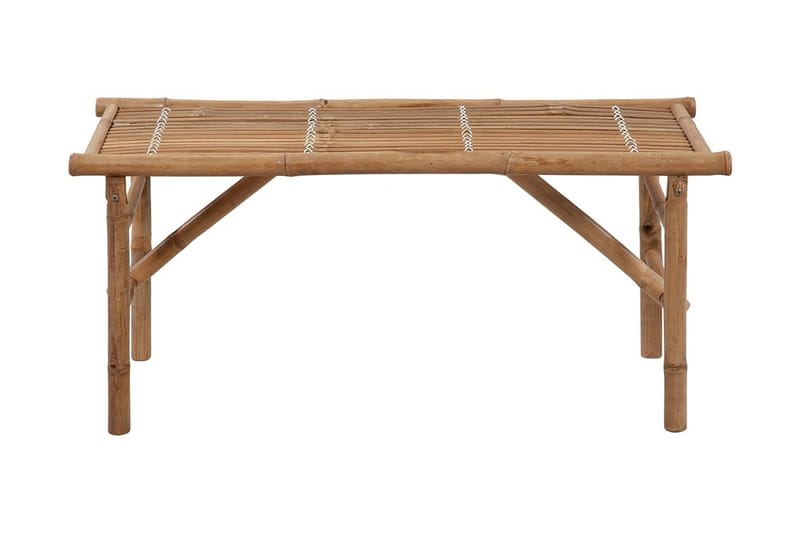 Hopfällbar Trädgårdsbänk med dyna 118 cm bambu - Vit - Utemöbler - Utesoffor & bänkar - Trädgårdssoffa