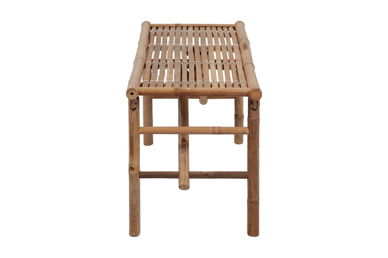 Hopfällbar Trädgårdsbänk med dyna 118 cm bambu - Vit - Utemöbler - Utesoffor & bänkar - Trädgårdssoffa
