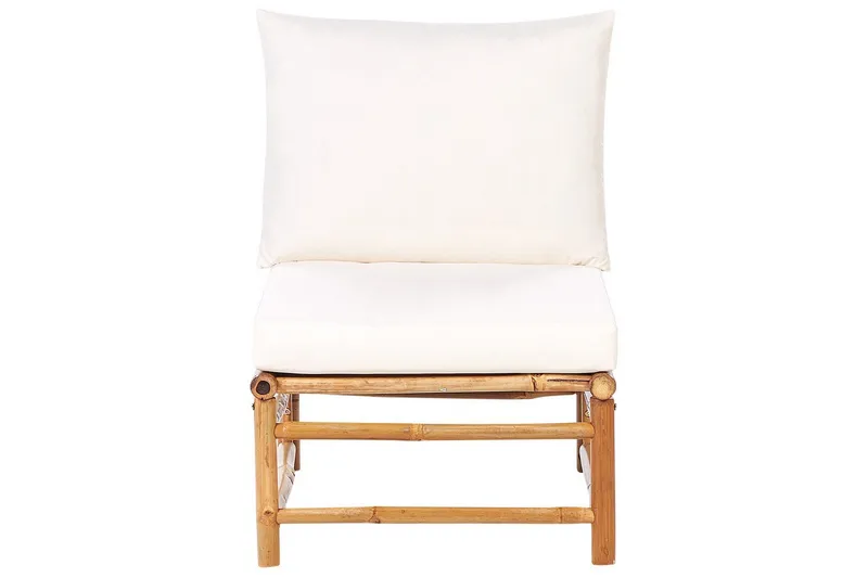 Hörnsoffa Cerreto Vit/ljust trä, 5-Sits - Vit/ljust trä, 5-Sits - Utemöbler - Utegrupp - Loungegrupp