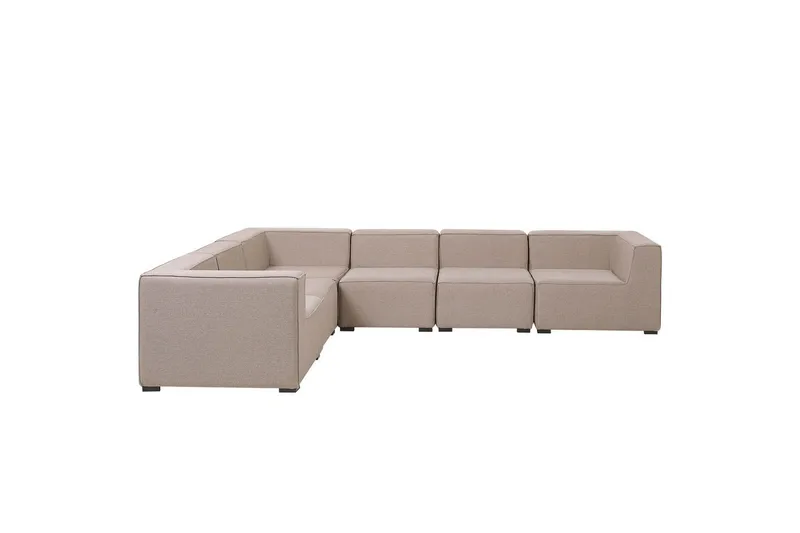 Hörnsoffa med fotpall Arezzo Beige/svart, Högervänd - Beige/svart, Högervänd - Utemöbler - Utegrupp - Loungegrupp