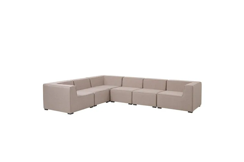 Hörnsoffa med fotpall Arezzo Beige/svart, Högervänd - Beige/svart, Högervänd - Utemöbler - Utegrupp - Loungegrupp