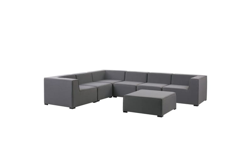 Hörnsoffa med fotpall Arezzo Mörkgrå/svart, Högervänd - Mörkgrå/svart, Högervänd - Utemöbler - Utesoffor & bänkar - Loungesoffa