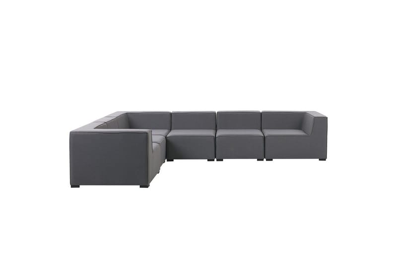 Hörnsoffa med fotpall Arezzo Mörkgrå/svart, Högervänd - Mörkgrå/svart, Högervänd - Utemöbler - Utesoffor & bänkar - Loungesoffa
