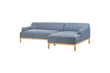 Hörnsoffa Sosjo Blått, ljust trä, Vänstervänd - Blått, ljust trä, Vänstervänd - Möbler - Vardagsrum - Soffor - Divansoffa & schäslong