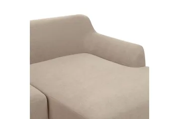 Hörnsoffa Sosjo Taupe, ljust trä, Vänstervänd - Taupe, ljust trä, Vänstervänd - Möbler - Vardagsrum - Soffor - Divansoffa & schäslong