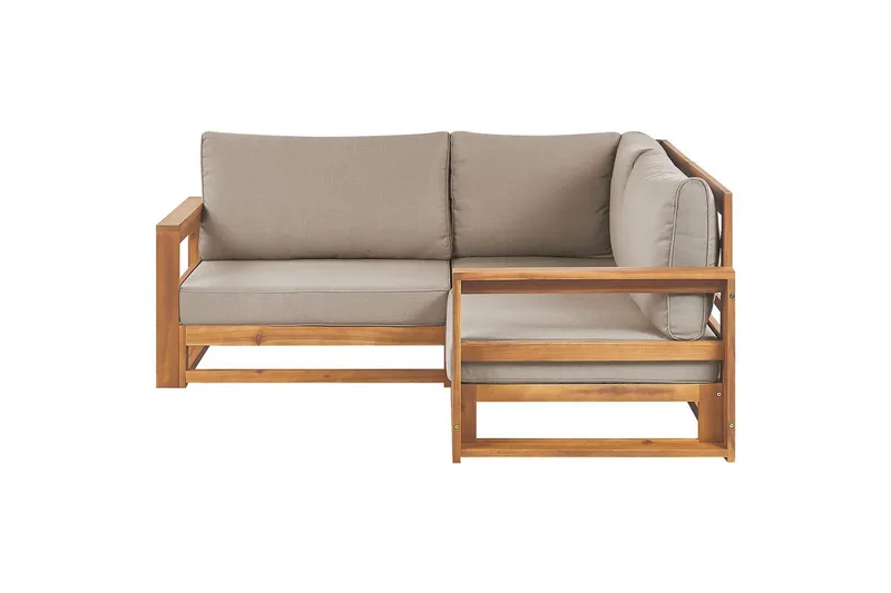 Hörnsoffa Timor Ljus trä/grått/beige, Ja, Ljus trä/grått/beige, Ja