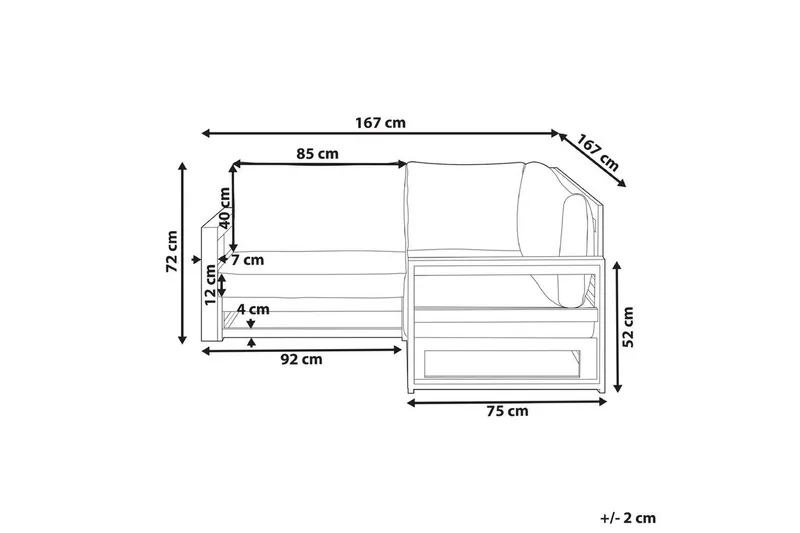 Hörnsoffa Timor Ljus trä/grått/beige, Ja - Ljus trä/grått/beige, Ja - Utemöbler - Utesoffor & bänkar - Trädgårdssoffa