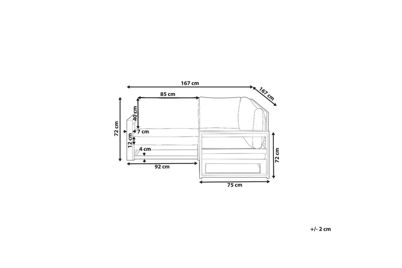 Hörnsoffa Timor Mörkt trä/grått/beige, Ja - Mörkt trä/grått/beige, Ja - Utemöbler - Utesoffor & bänkar - Trädgårdssoffa