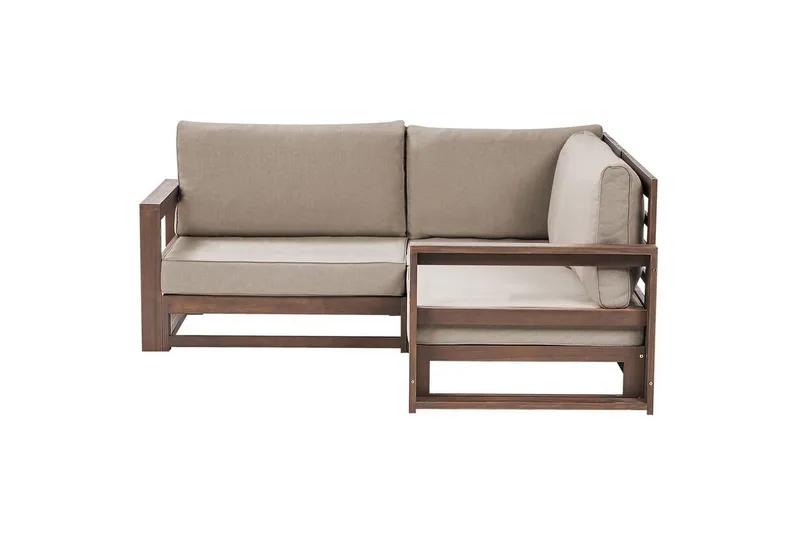 Hörnsoffa Timor Mörkt trä/grått/beige, Ja, Mörkt trä/grått/beige, Ja