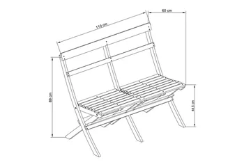 Landet liten soffa utomhus 110x60x89 cm - Träsoffa akacia - Grön - Utemöbler - Utesoffor & bänkar - Trädgårdssoffa