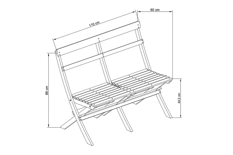 Landet liten soffa utomhus 110x60x89 cm - Träsoffa akacia - Grön - Utemöbler - Utesoffor & bänkar - Trädgårdssoffa