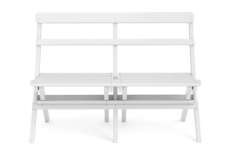 Landet liten soffa utomhus 110x60x89 cm - Träsoffa akacia - Vit - Utemöbler - Utesoffor & bänkar - Trädgårdssoffa