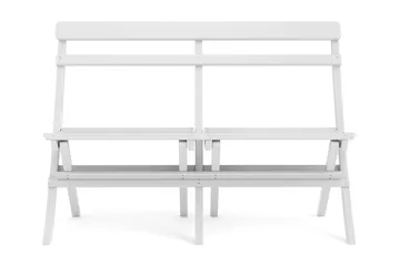 Landet liten soffa utomhus 110x60x89 cm - Träsoffa akacia - Vit - Utemöbler - Utesoffor & bänkar - Trädgårdssoffa