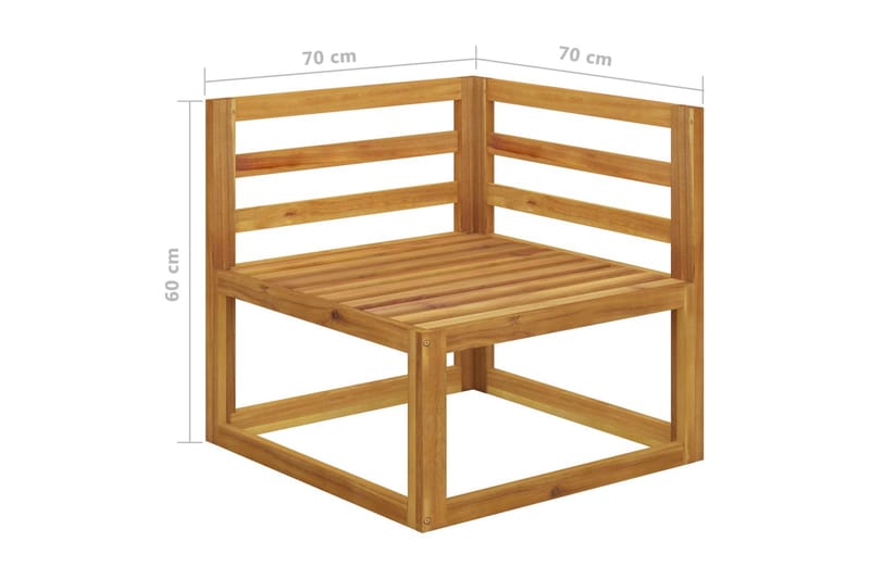 4-sitsUtesoffa för trädgården med gräddvit dyna massivt akaciat - Kräm - Utemöbler - Utesoffor & bänkar - Loungesoffa