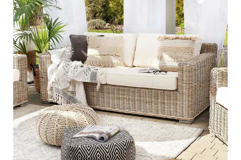 Apriliana 2-sits Utesoffa - Konstrotting/Ljusbrun - Utemöbler - Utesoffor & bänkar - Loungesoffa