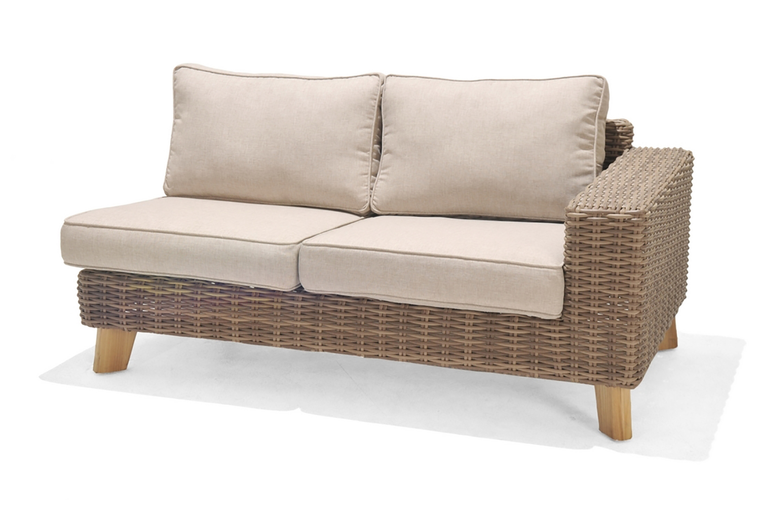 bahamas 2-sits utesoffa vänster beige/teak -