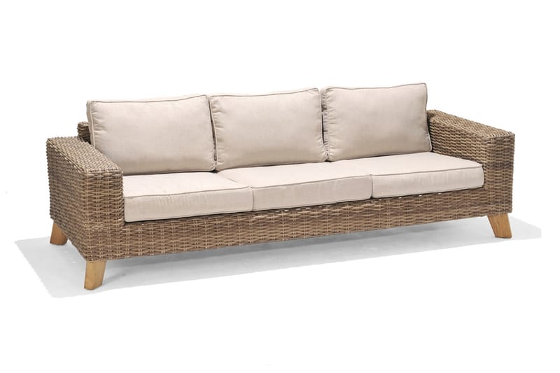 BAHAMAS 3-sits Soffa Beige/Teak - Loungesoffa