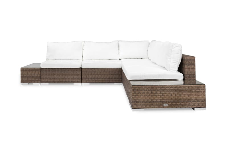 BAHAMAS Loungegrupp Utomhus Medium + 2 Sidobord Sand - Utemöbler - Loungemöbler