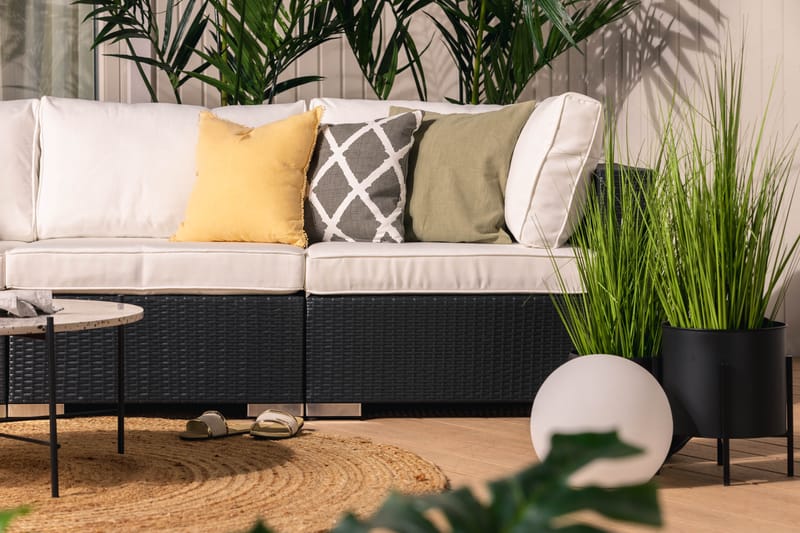 BAHAMAS Loungegrupp Utomhus Medium + Divan Svart - Utemöbler - Loungemöbler