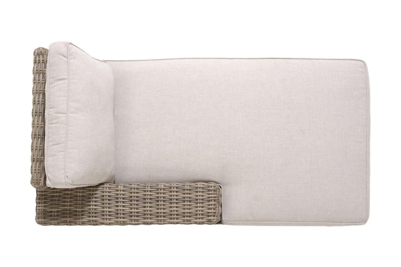 BAHAMAS Utesoffa med Armstöd Höger Beige/Teak - Utemöbler - Utesoffor & bänkar - Loungesoffa