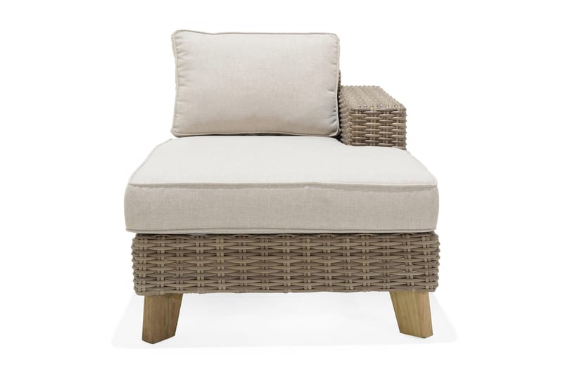 BAHAMAS Utesoffa med Armstöd Vänster Beige/Teak - Utemöbler - Utesoffor & bänkar - Loungesoffa