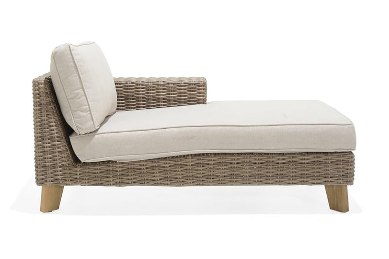 BAHAMAS Utesoffa med Armstöd Vänster Beige/Teak - Utemöbler - Utesoffor & bänkar - Loungesoffa