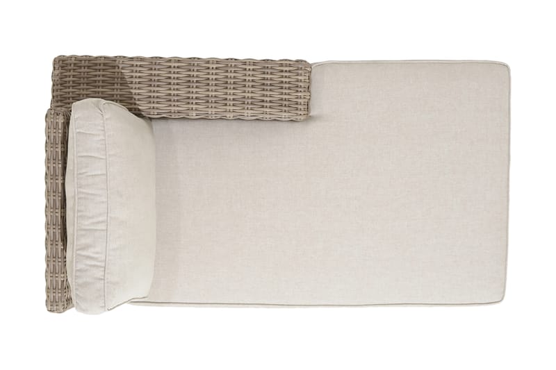 BAHAMAS Utesoffa med Armstöd Vänster Beige/Teak - Utemöbler - Utesoffor & bänkar - Loungesoffa