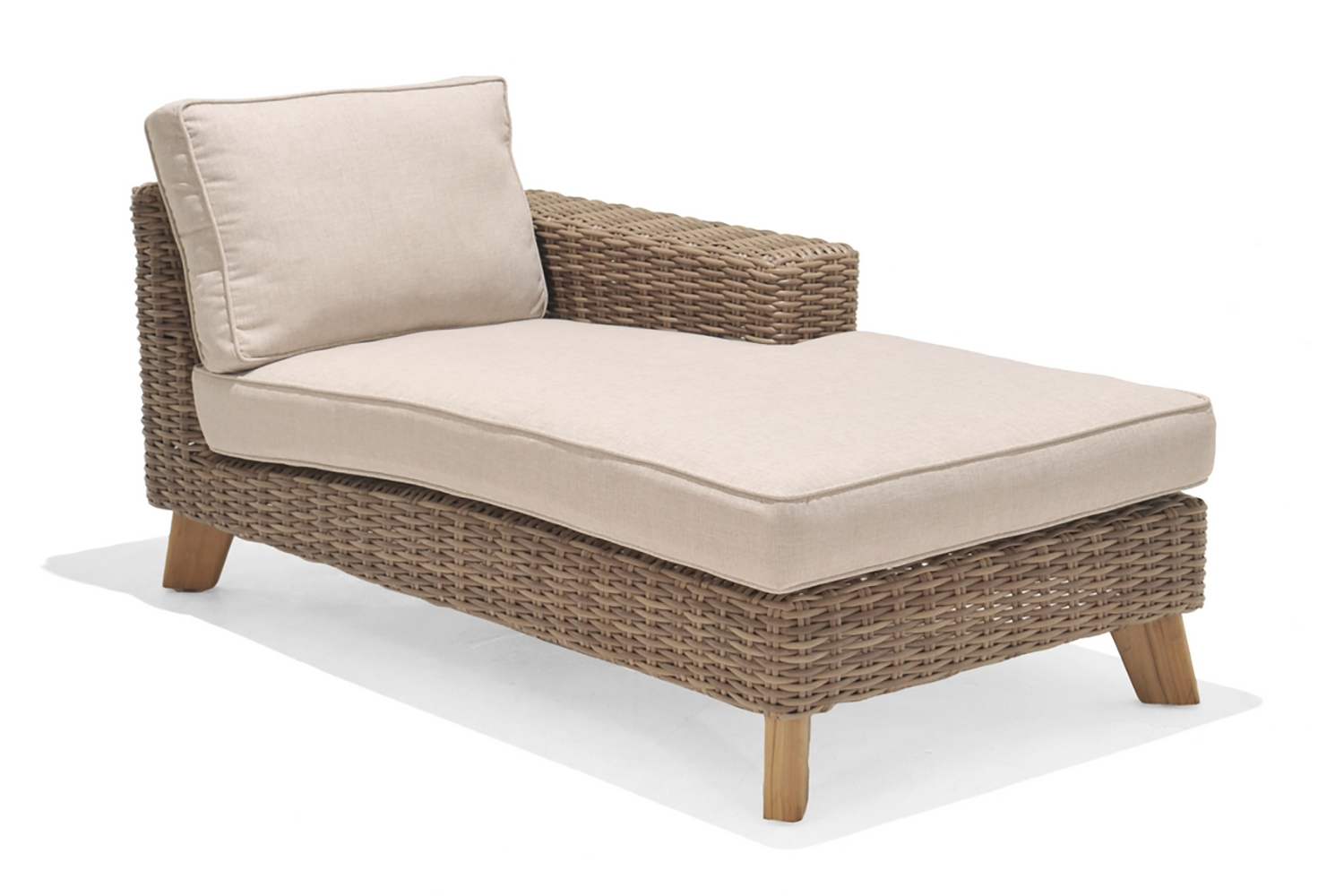 bahamas utesoffa med armstöd vänster beige/teak -