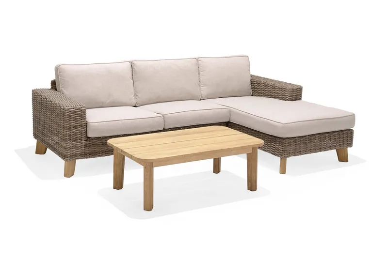 Barbados Utesoffa med Armstöd Vänster - Beige - Utemöbler - Utesoffor & bänkar - Loungesoffa