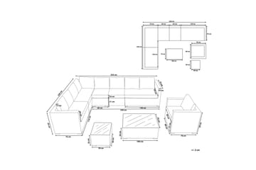 Calizza Loungegrupp Utomhus Konstrotting - Brun - Utemöbler - Utesoffor & bänkar - Loungesoffa