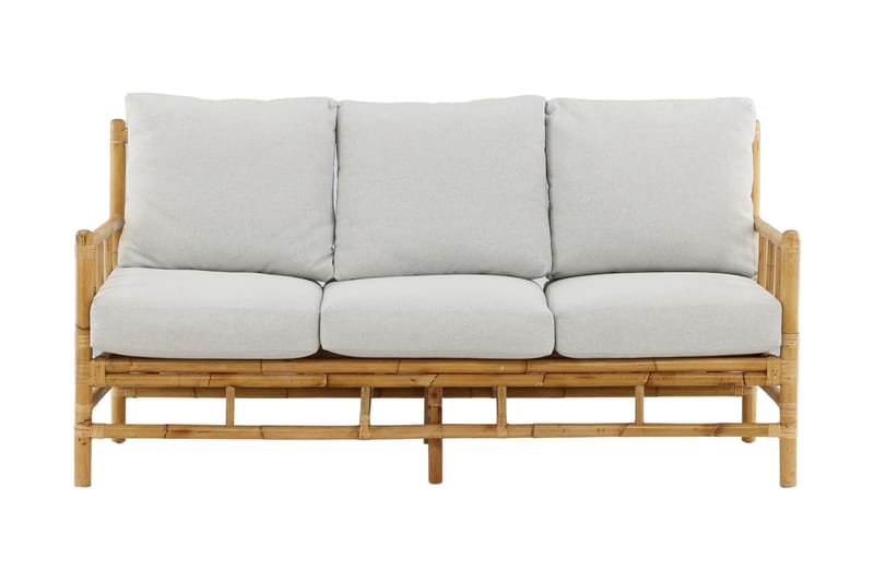 CANE Soffa 3-sits Brun/Vit - Loungesoffa