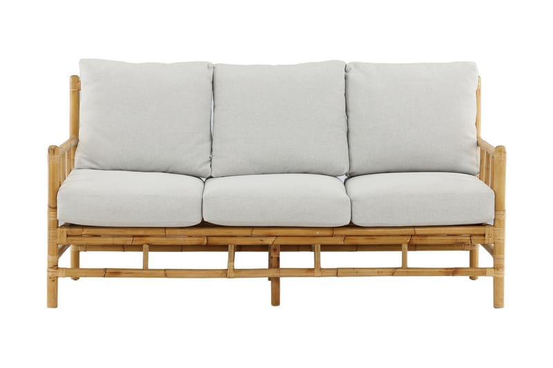 CANE Soffa 3-sits Brun/Vit - Venture Home - Loungesoffa