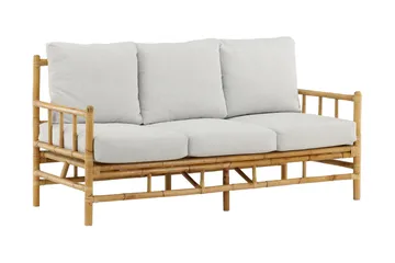 Cane Utesoffa 3-sits - Brun/Vit - Utemöbler - Utesoffor & bänkar - Loungesoffa
