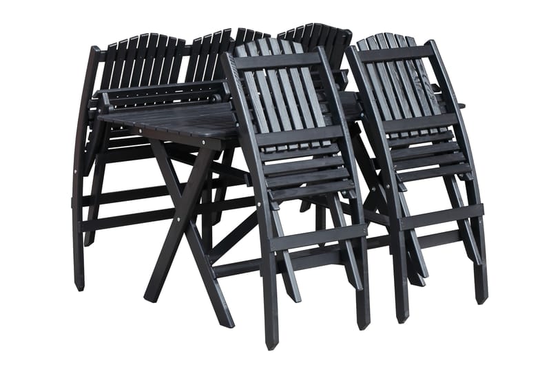 DELPINO Soffgrupp Utomhus Kaffesvart - Utemöbler - Utesoffor & bänkar - Loungesoffa