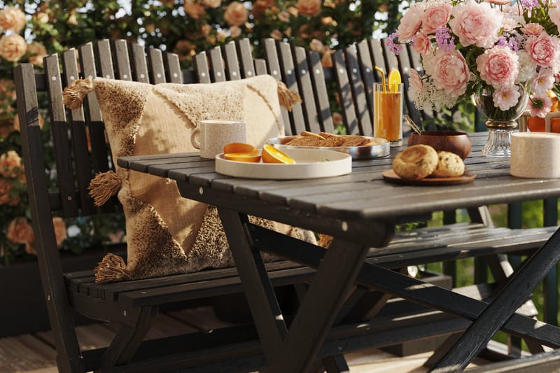 DELPINO Soffgrupp Utomhus Kaffesvart - Utemöbler - Utesoffor & bänkar - Loungesoffa