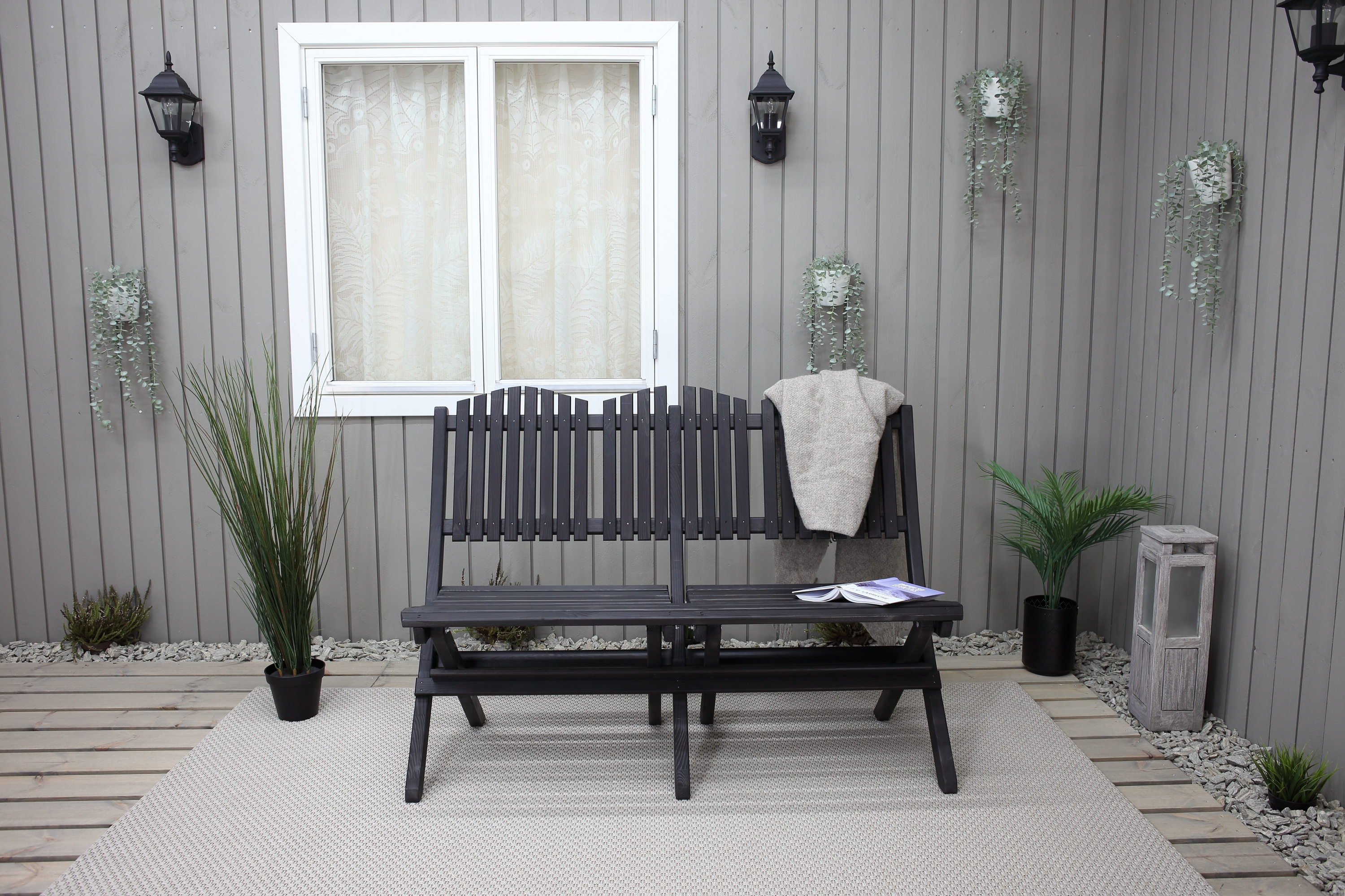 delpino utesoffa kaffesvart -