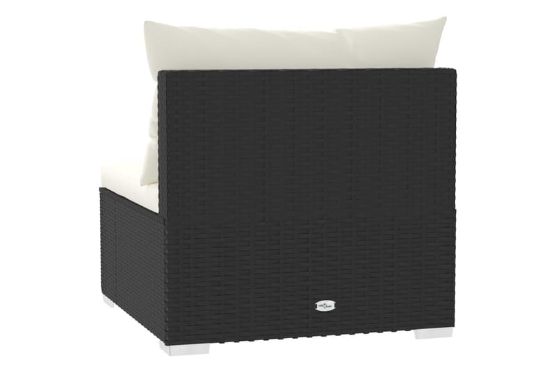 FyrsitsUtesoffa med dynor konstrotting svart - Svart/vit - Utemöbler - Utesoffor & bänkar - Loungesoffa