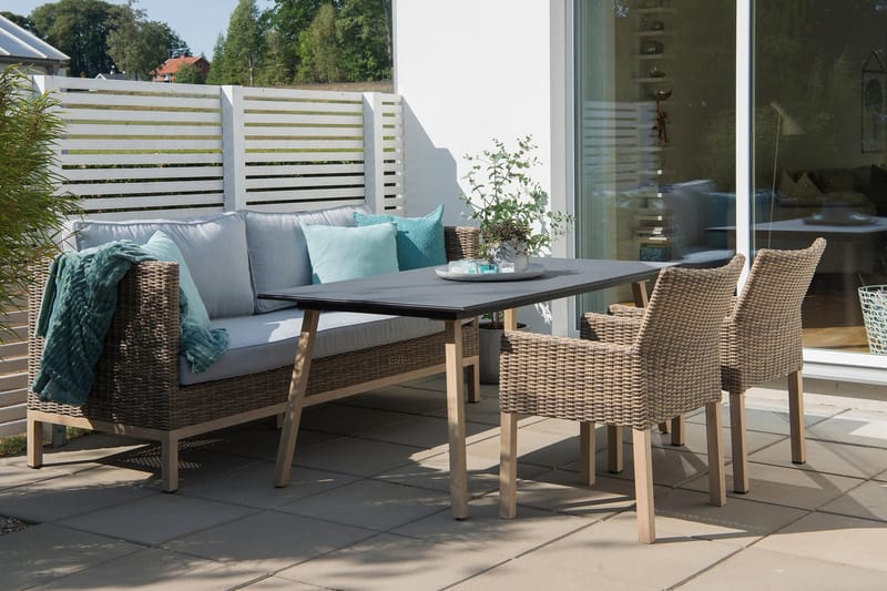 Hillerstorp Fyrsnäs 3-Sits Utesoffa - Grå|Brun - Utemöbler - Utesoffor & bänkar - Loungesoffa