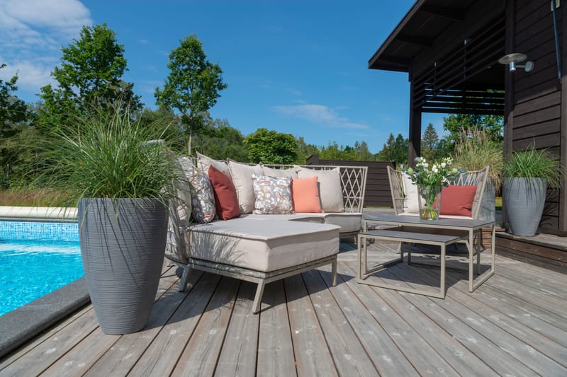 Loungesoffa Hillerstorp Jet Set 3-Sits - Beige - Utemöbler - Utesoffor & bänkar - Loungesoffa