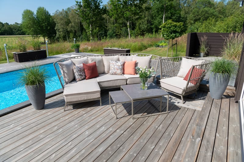 Loungesoffa Hillerstorp Jet Set 3-Sits - Beige - Utemöbler - Utesoffor & bänkar - Loungesoffa