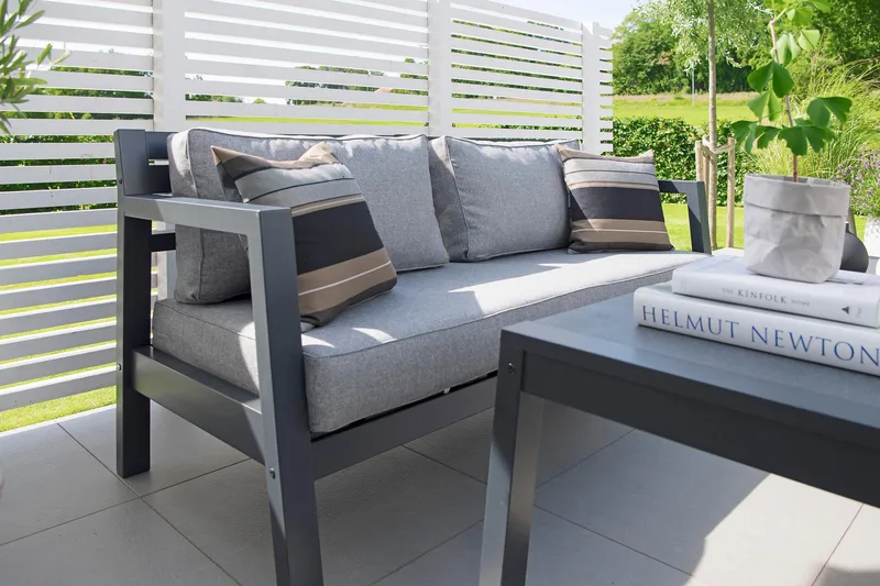 Hillerstorp Stoltö Lounge Utesoffa - Grå|Svart - Utemöbler - Utesoffor & bänkar - Loungesoffa